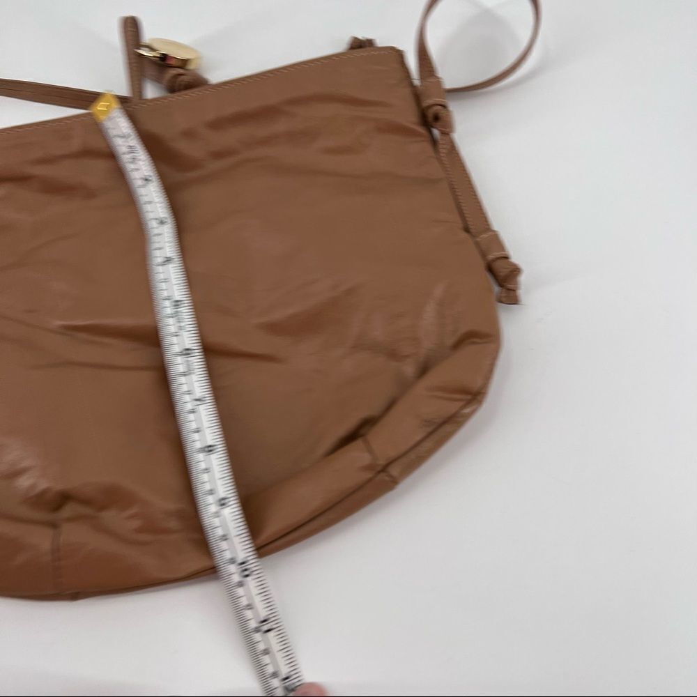 Vintage 80s leather hand bag shoulder bag boho tan - Picture 6 of 9